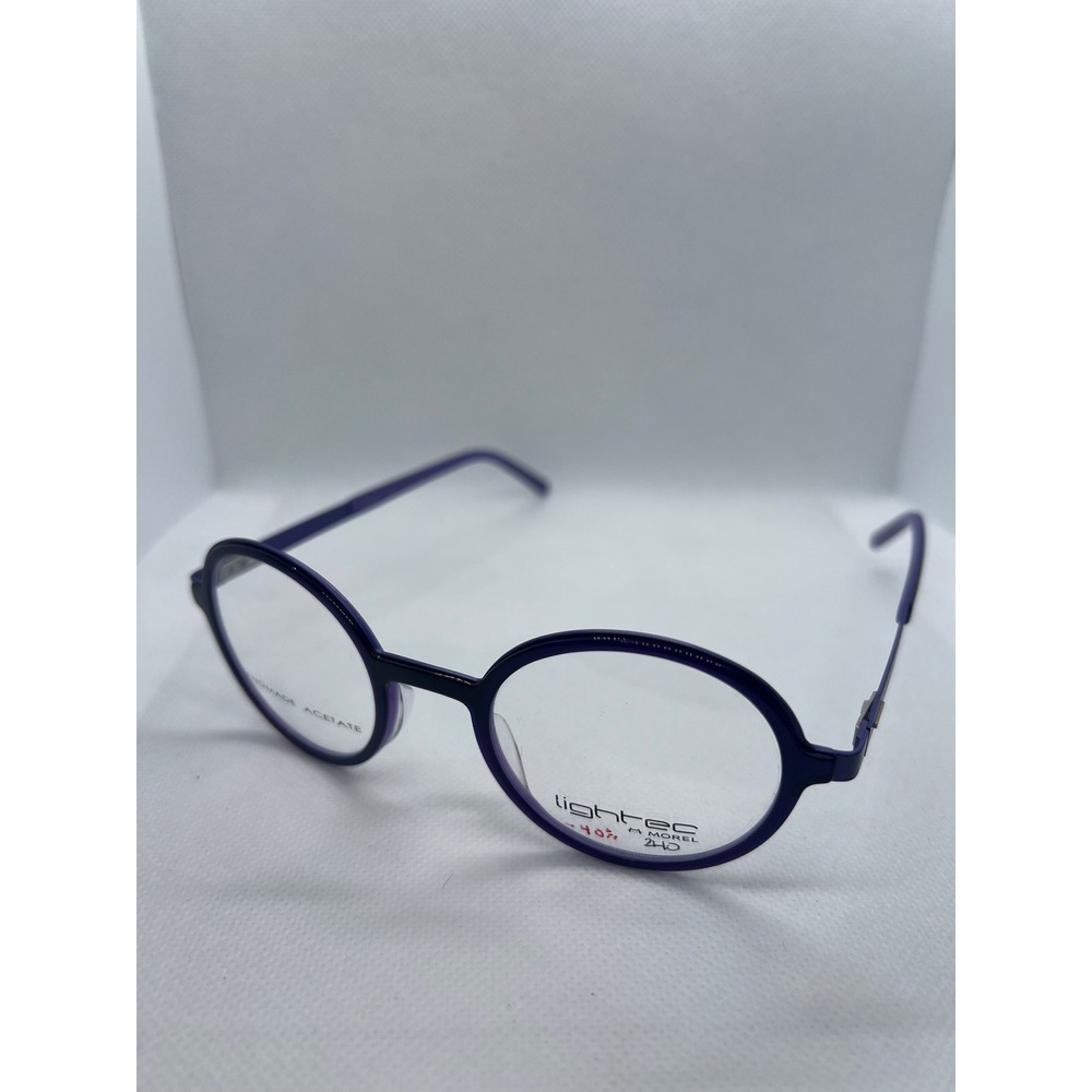 Lightec Round Eyeglasses Frames Purple Acetate Lightweight Designer‎ 46-22